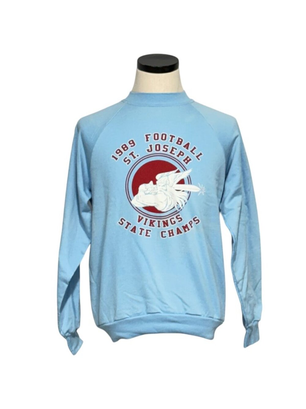 1989 St. Joseph Vikings State Champs Sweatshirt Blue Tee Jays Medium USA Made